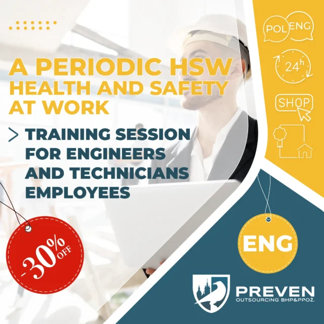 A periodic HSW (Health and Safety at Work) training session for engineers and technicians employees in Kraków
