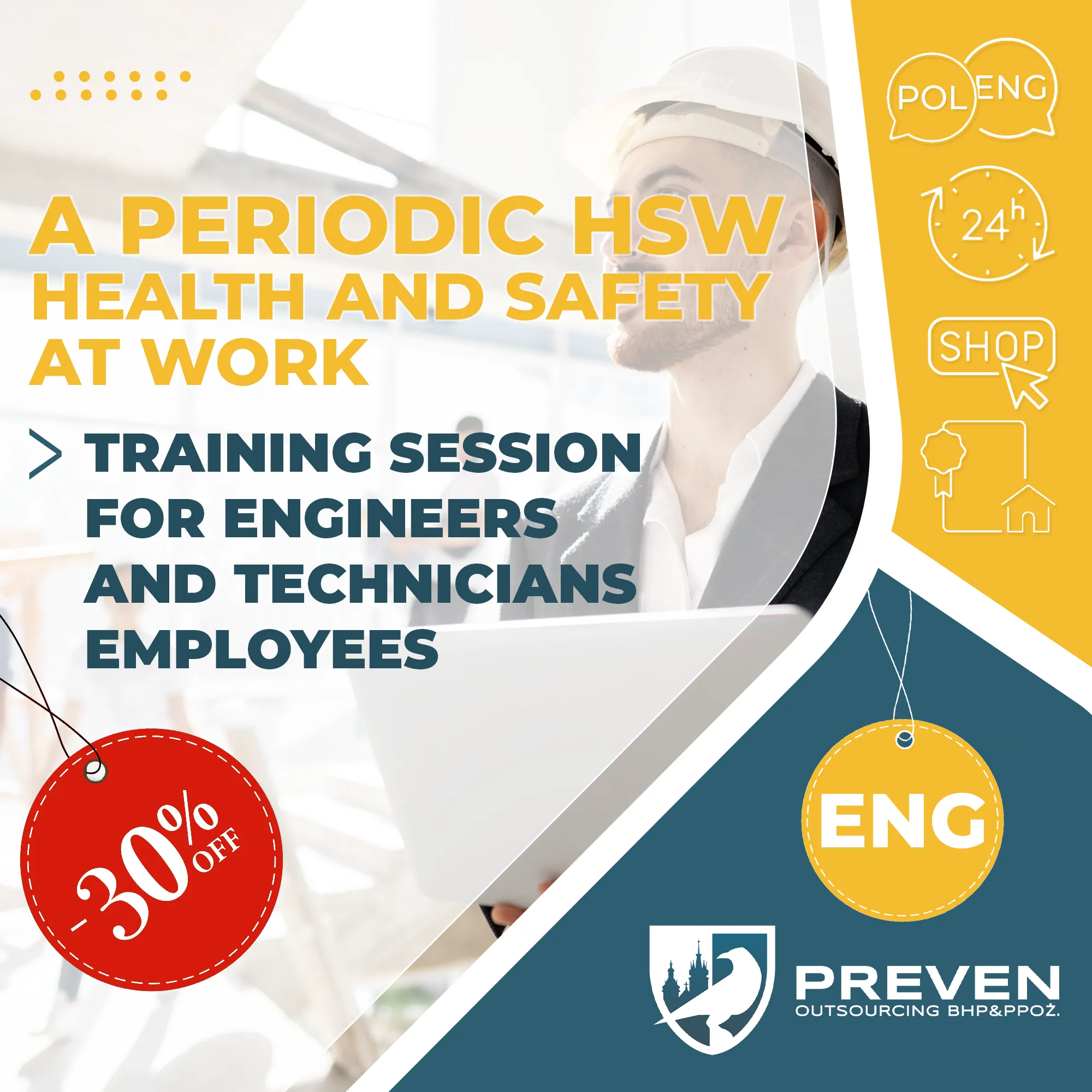 A periodic HSW (Health and Safety at Work) training session for engineers and technicians employees in Kraków